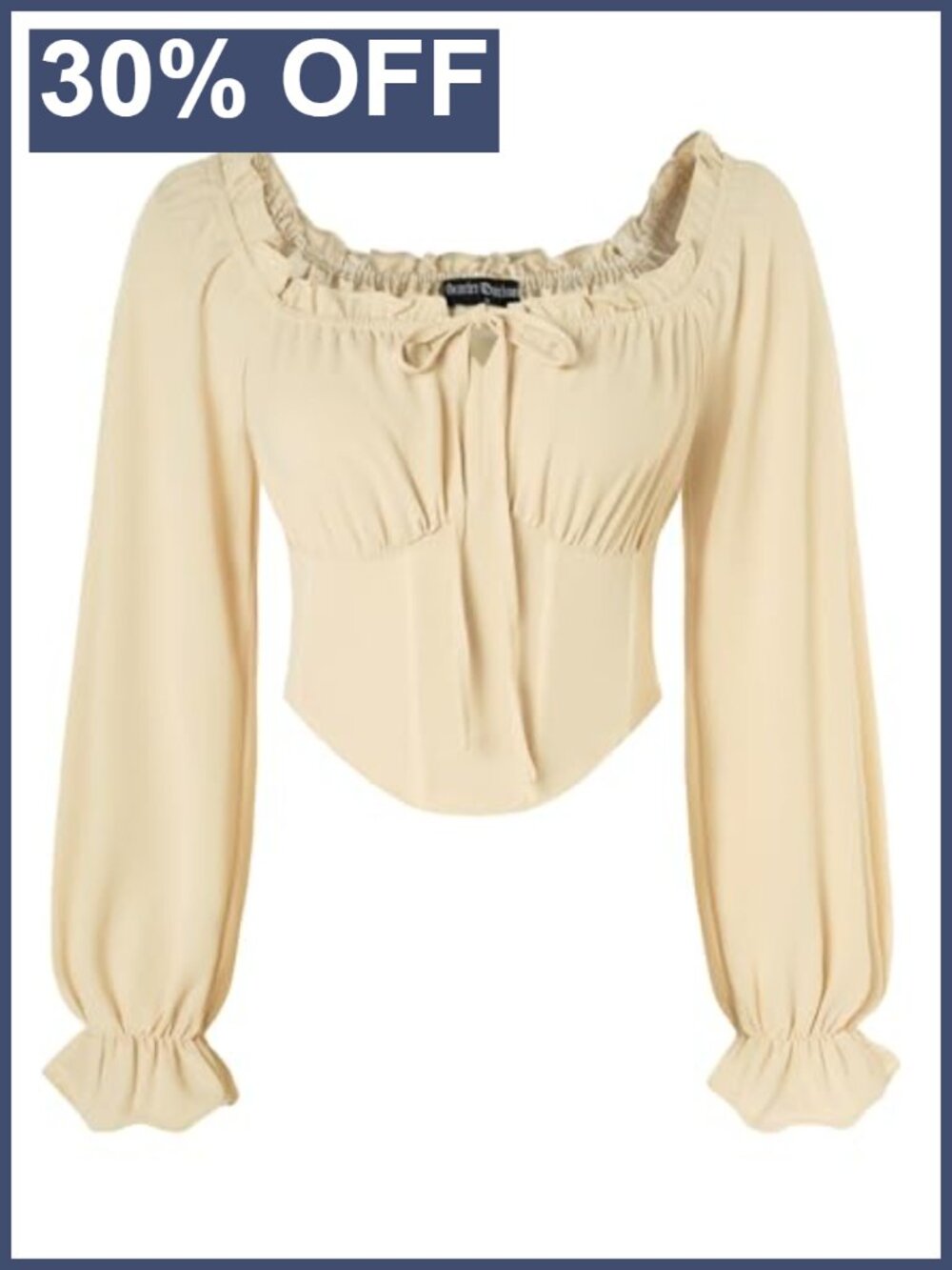 Corset Style Off Shoulder Long Sleeve Renaissance Blouse Women's
